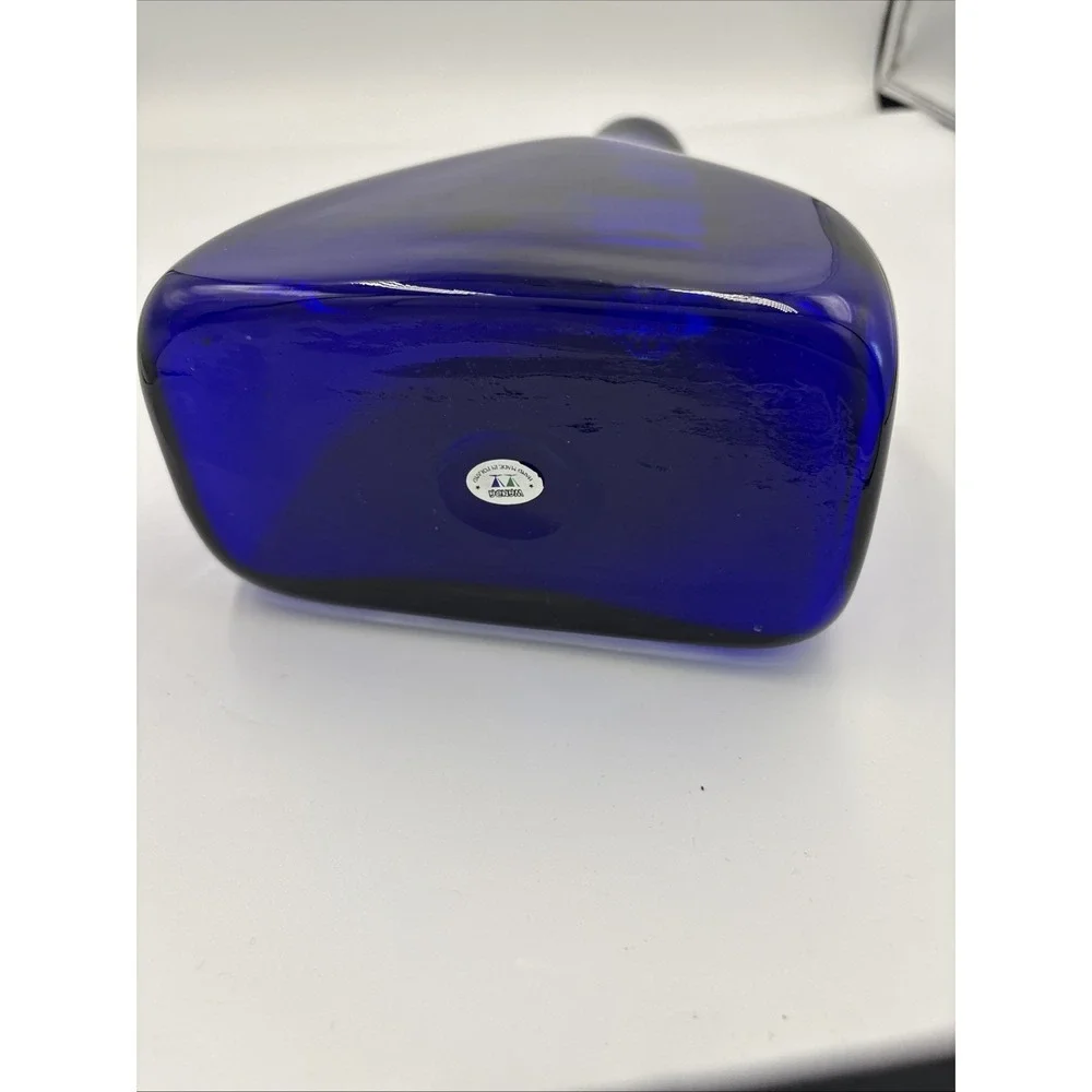 Vintage Cobalt Blue Vase Decanter Wanda Hand Made In Poland 11